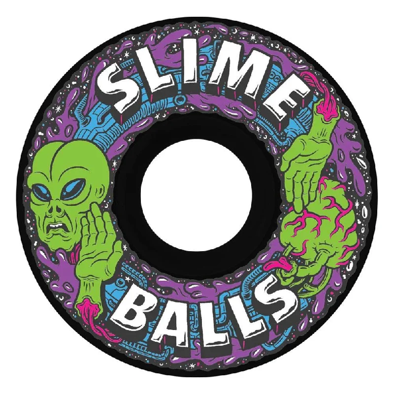 Skateboard Wheels for Speed and Tricks-Slime Balls Skateboard Wheels Alien Mini OG Slime 78a - Black