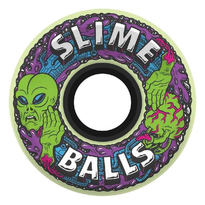 Skateboard Wheels for Quick Maneuvering-Slime Balls Skateboard Wheels Alien OG Slime GITD 78a - GITD