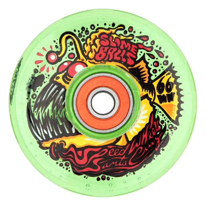 Skateboard Wheels with High Impact Resistance-Slime Balls Skateboard Wheels Angler Light Ups OG Slime 78a - Neon Green