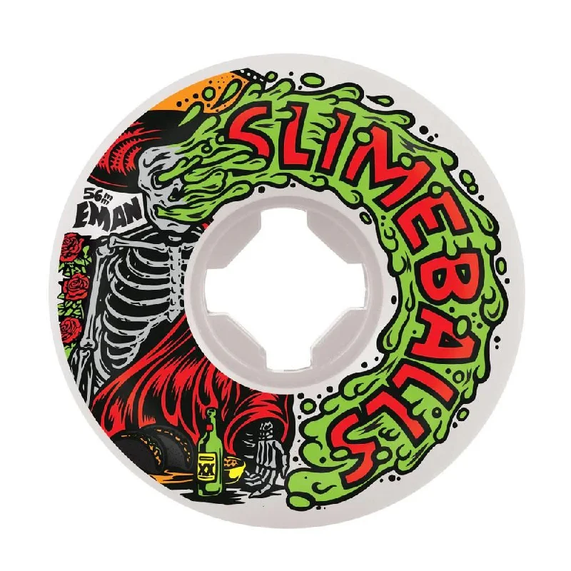 Skateboard Wheels for Advanced Skaters-Slime Balls Skateboard Wheels Emmanuel Guzman Vomit Mini 97a - White