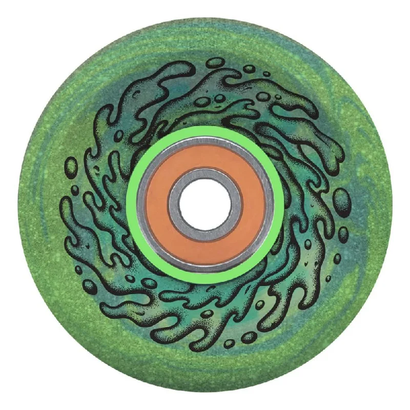 Skateboard Wheels for Street Skating-Slime Balls Skateboard Wheels Light Ups OG Slime 78a - Blue Green Glitter