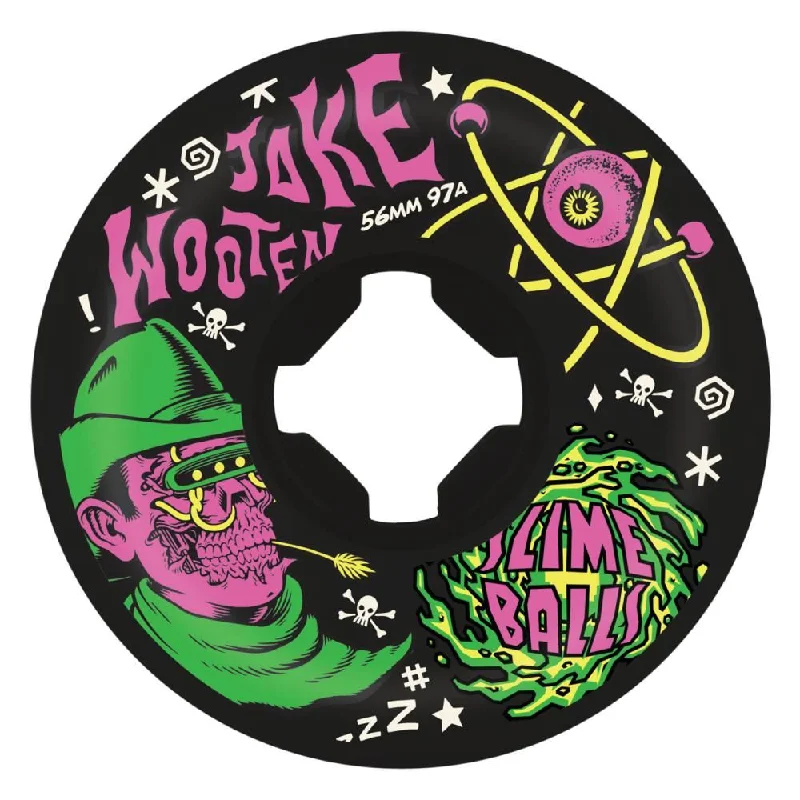 Skateboard Wheels for Skateboarders of All Levels-Slime Balls Skateboard Wheels Wooten Fever Dream Vomit 97a - Black