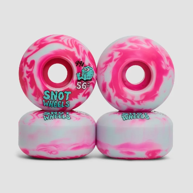 Skateboard Wheels for Quick Maneuvering and Speed-Snot Swirls 99A Skateboard Wheels Pink/Teal 56mm