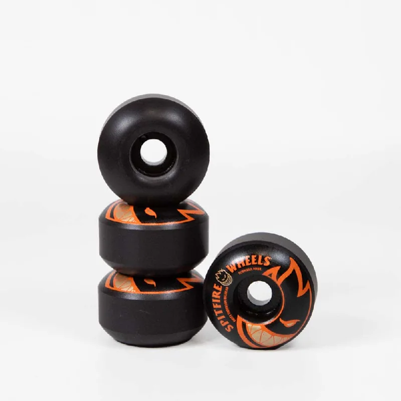 Skateboard Wheels with Excellent Traction-Spitfire - 53mm (99a) Formula Four Big Head Skateboard Wheels - Black