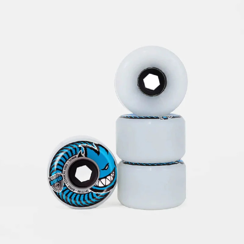 Longboard Skateboard Wheels-Spitfire - 58mm (80a) 80HD Chargers Conical Full Skateboard Wheels - Clear / Blue