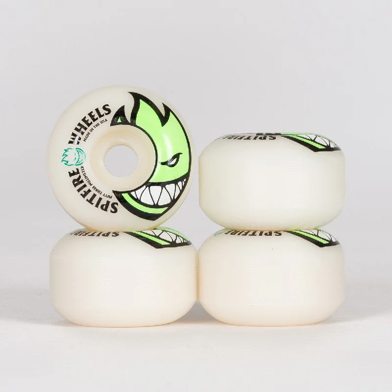 Skateboard Wheels for Aggressive Tricks-Spitfire Bighead Skateboard Wheels White/Green 53mm