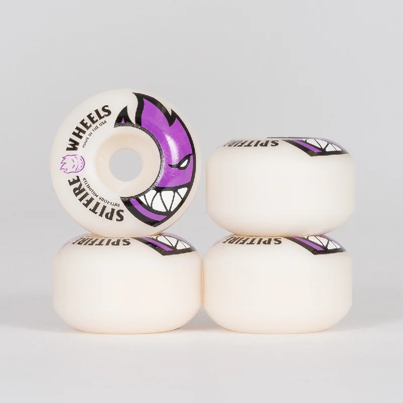 Skateboard Wheels for Smooth Carving and Sliding-Spitfire Bighead Skateboard Wheels White/Purple 54mm