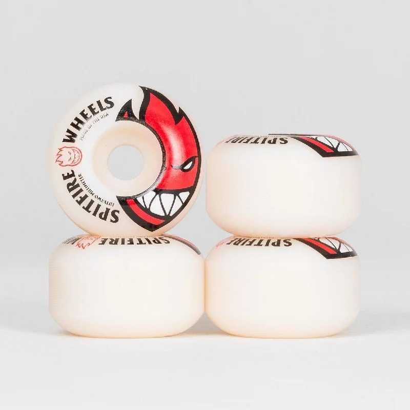 Skateboard Wheels for Fast Acceleration and Control-Spitfire Bighead Skateboard Wheels White/Red 52mm