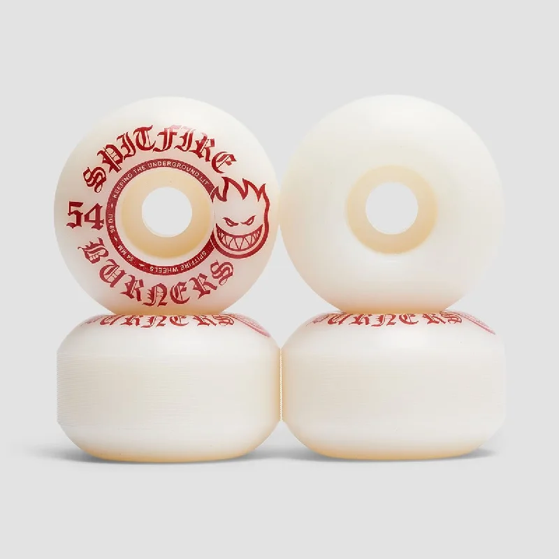 Skateboard Wheels for All-Surface Skating-Spitfire Burners 99DU Skateboard Wheels White 54mm