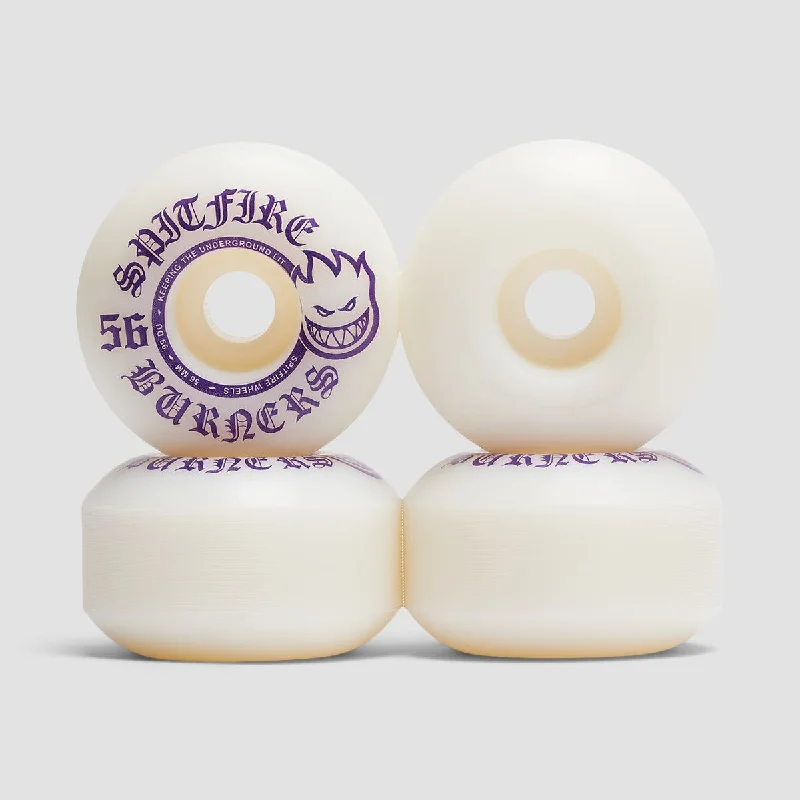 Skateboard Wheels with Unique Design-Spitfire Burners 99DU Skateboard Wheels White 56mm