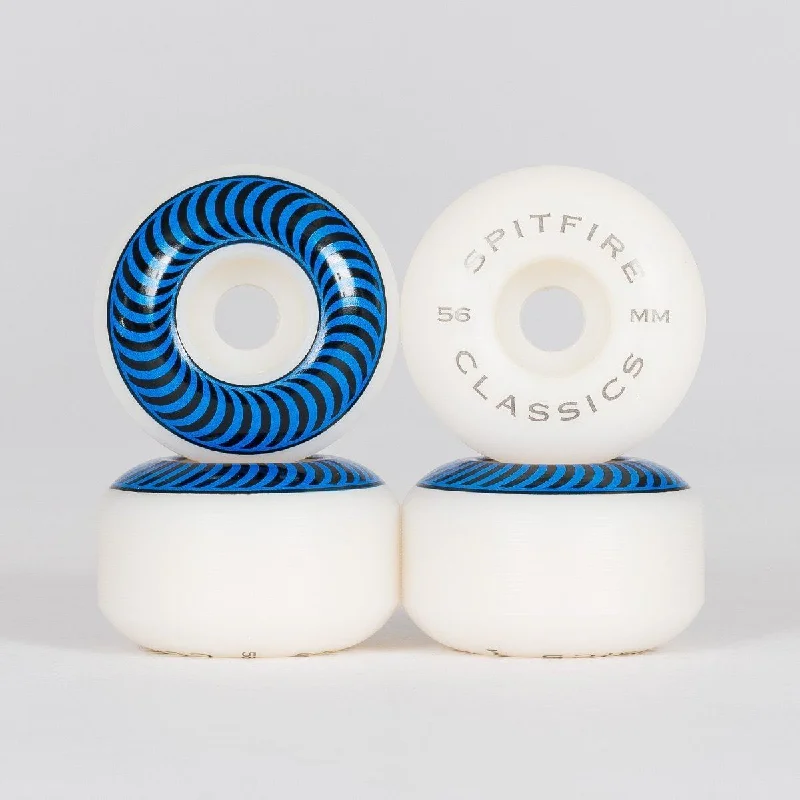 Skateboard Wheels with Innovative Shape-Spitfire Classic Skateboard Wheels White/Navy Blue 56mm