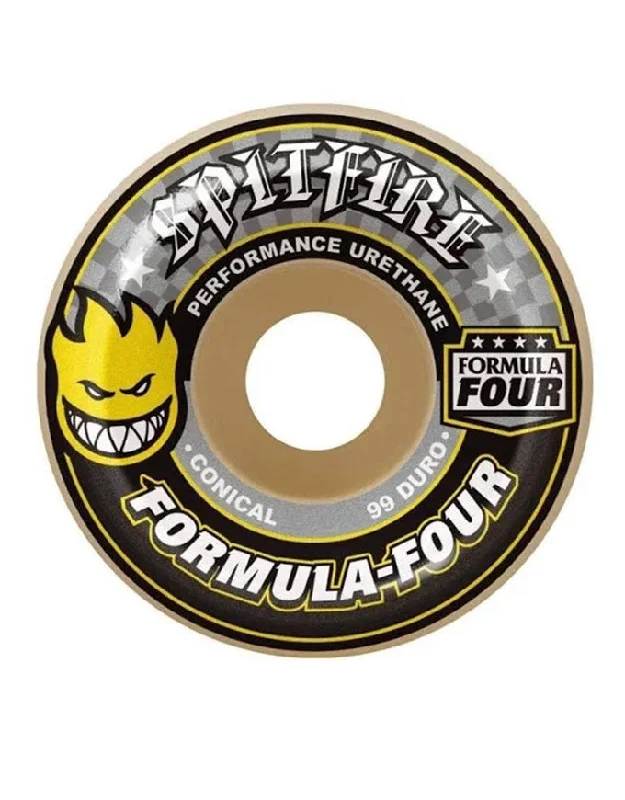 Skateboard Wheels with Vibration Dampening-Spitfire F4 Conical Wheels | 99D/54mm