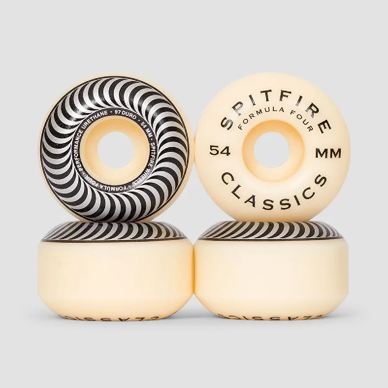 Skateboard Wheels with Innovative Shape-Spitfire Formula Four Classic 97DU Skateboard Wheels Natural/Silver 54mm