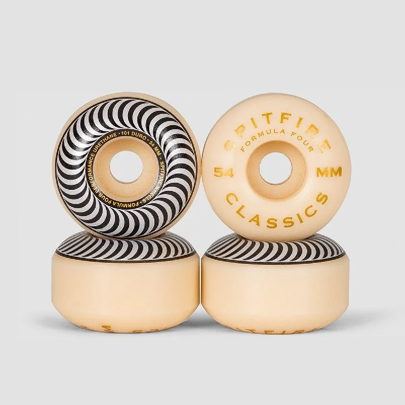 Skateboard Wheels for Sliding-Spitfire Formula Four Classics 101du Skateboard Wheels Natural/Silver 54mm