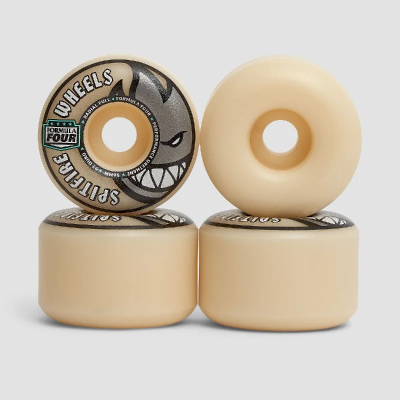 Skateboard Wheels with Smooth Surface-Spitfire Formula Four Radial Full 97DU Skateboard Wheels Natural 56mm