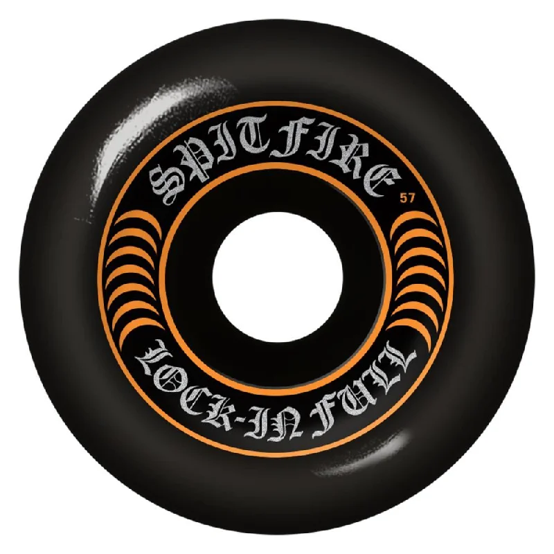 Skateboard Wheels for Professional Tricks-Spitfire Formula Four Skateboard Wheels Lock In Full 99 DU - Black