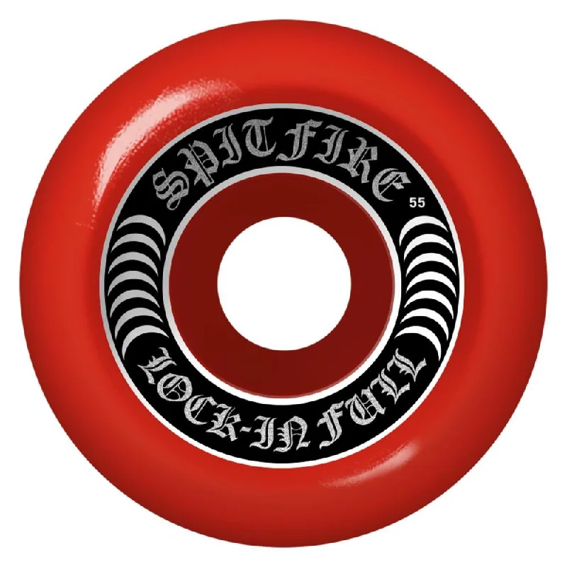 Skateboard Wheels with Strong Traction-Spitfire Formula Four Skateboard Wheels Lock In Full 99 DU - Red