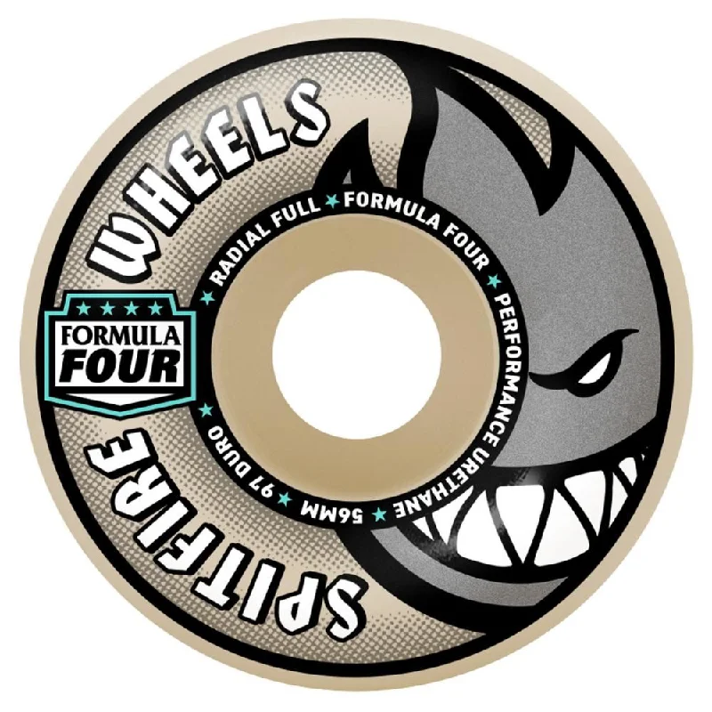 Skateboard Wheels with Built-in Shock Absorption-Spitfire Formula Four Skateboard Wheels Radial Full 97 - Natural