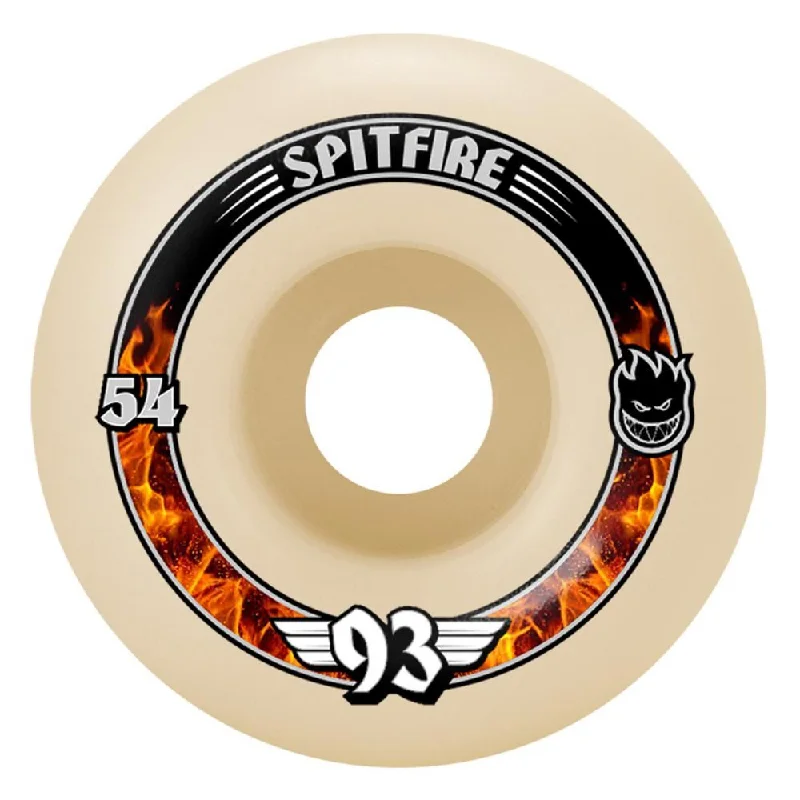 Skateboard Wheels for Smooth Sidewalk Riding-Spitfire Forumla Four Skateboard Wheels 93 Radials - White