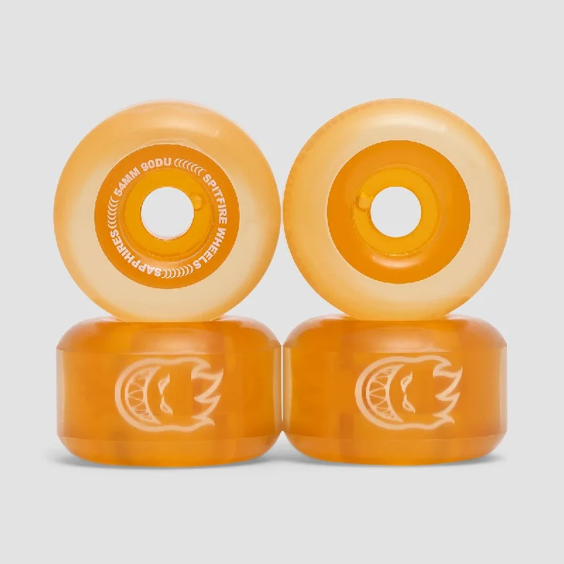 Skateboard Wheels for Versatile Skating-Spitfire Sapphires 90DU Skateboard Wheels Orange 54mm