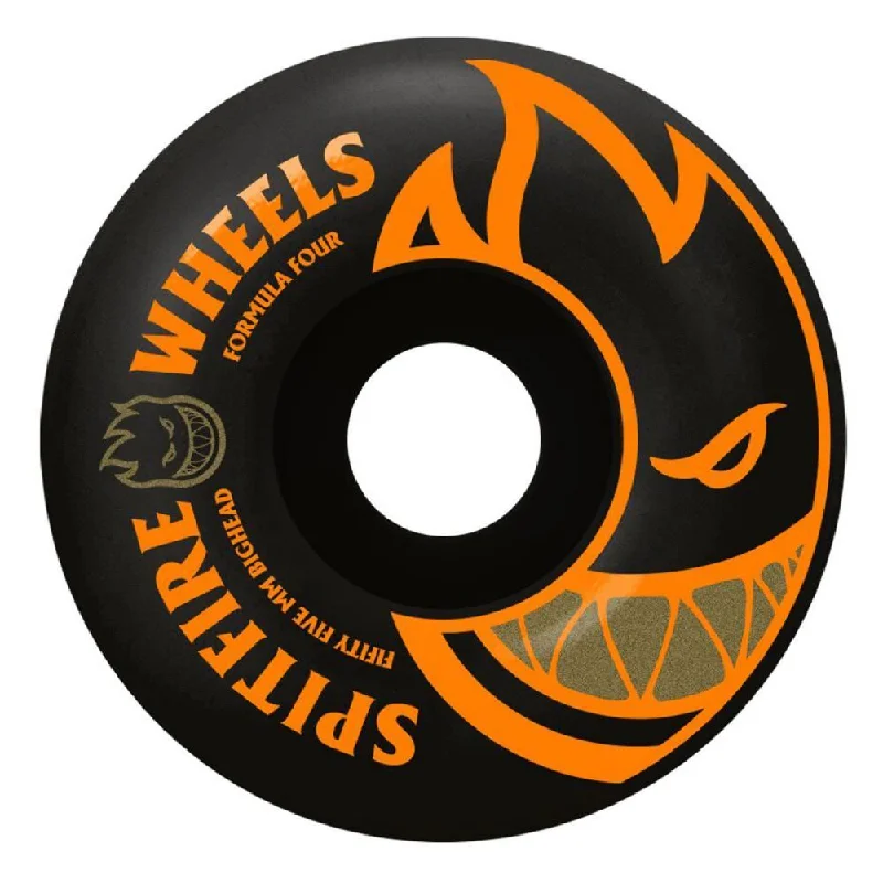 Skateboard Wheels with Dual-Color Design-Spitfire Skateboard Wheels F499 Big Head - Black / Orange