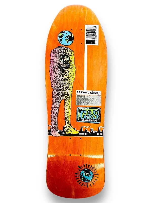 Skateboard Deck for Skateboarding Enthusiasts-G&S 1989 Street Chomp 1 Skateboard Deck - Orange