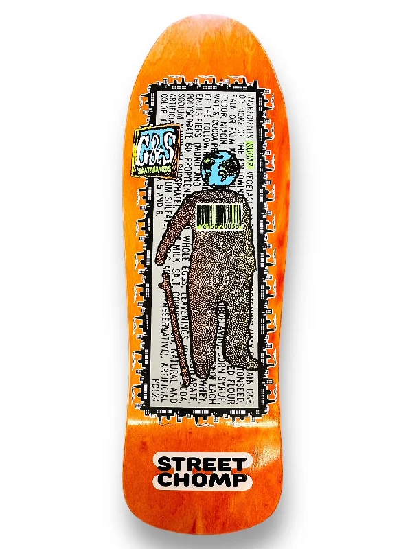 Skateboard Deck for Ramp Riders-G&S 1990 Street Chomp 2 Skateboard Deck - Orange