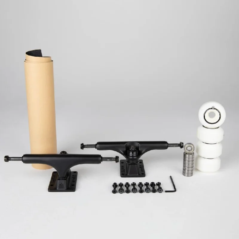 Skateboard Trucks for Quick Adjustment and Setup-Sushi Skateboard Trucks Undercarriage Kit 6/8.5 DLX Black with 54mm