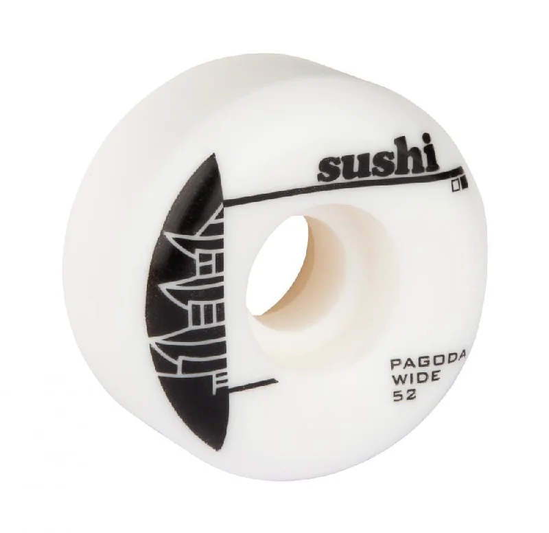 Skateboard Wheels for Advanced Freestyle Riders-Sushi Skateboard Wheels Pagoda Wide - White