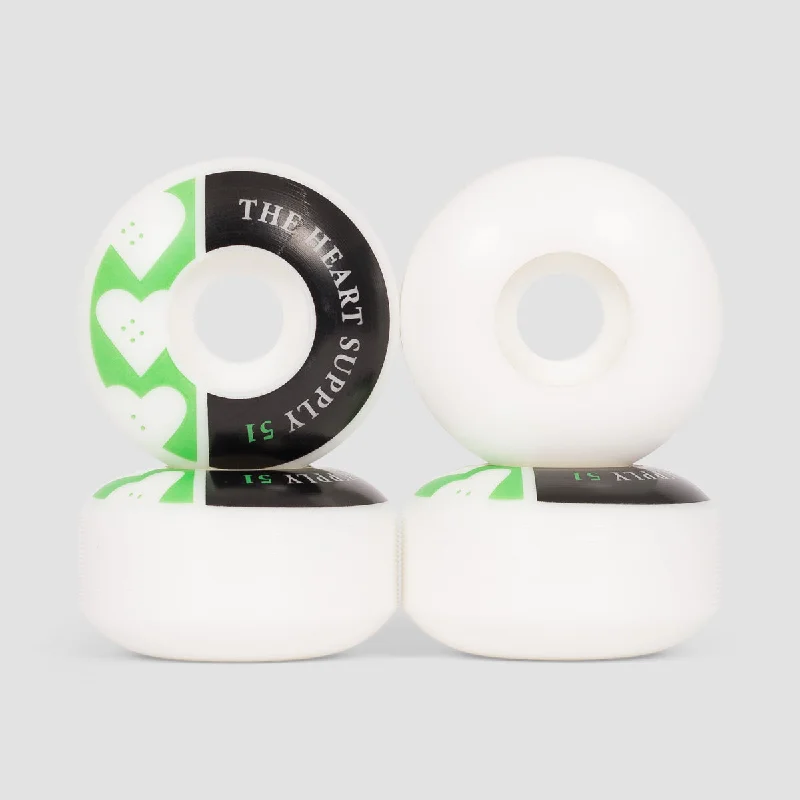 Skateboard Wheels for Jumps and Tricks-The Heart Supply Squad Skateboard Wheels Kelly Green 51mm