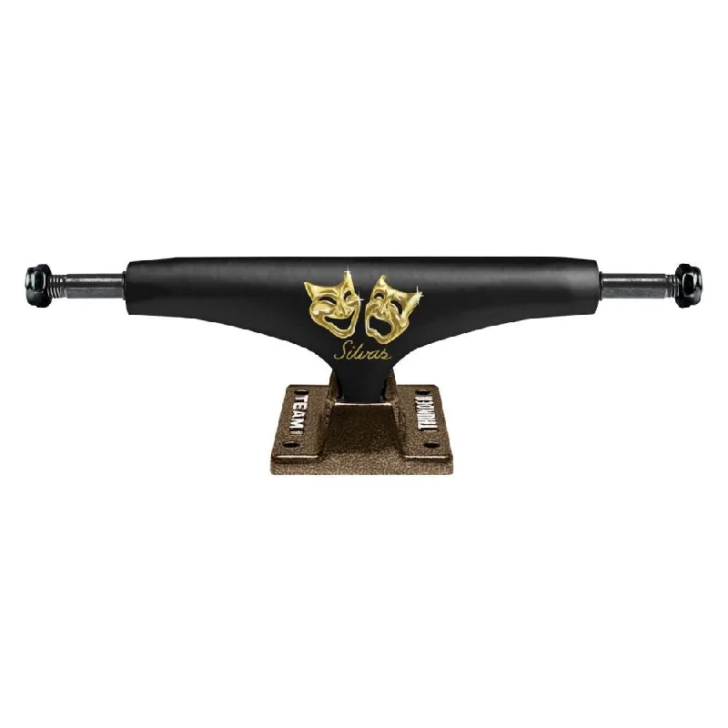 Skateboard Trucks with Adjustable Tightening for Stability-Thunder 148 H Skateboard Trucks Miles Silvas Masked Team Flat Black / Bronze - 148