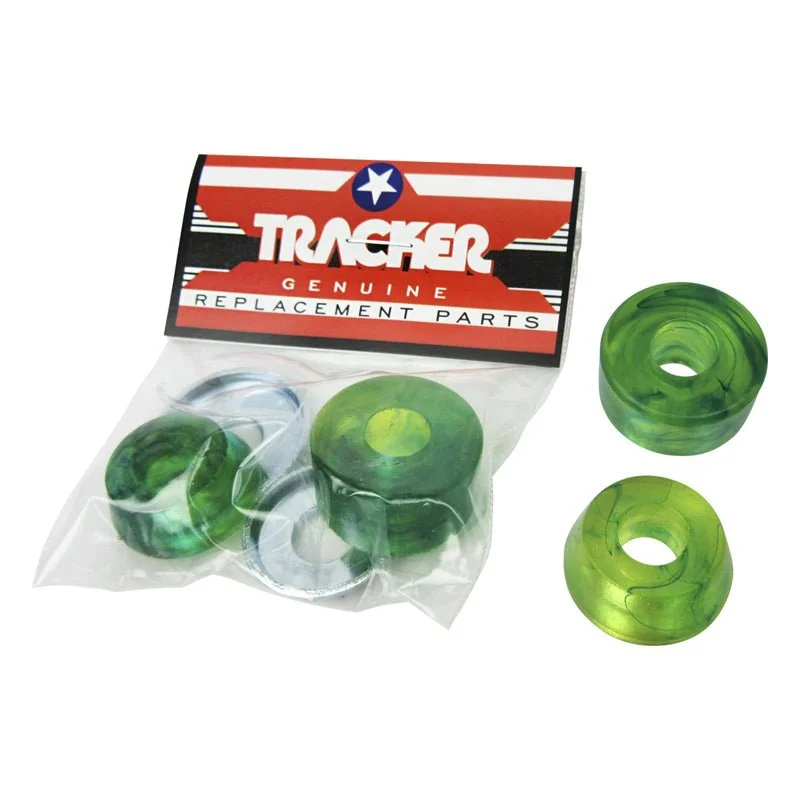 Skateboard Hardware for Smooth Transitions-Tracker Trucks 90a Hard Green Bushings 2pr