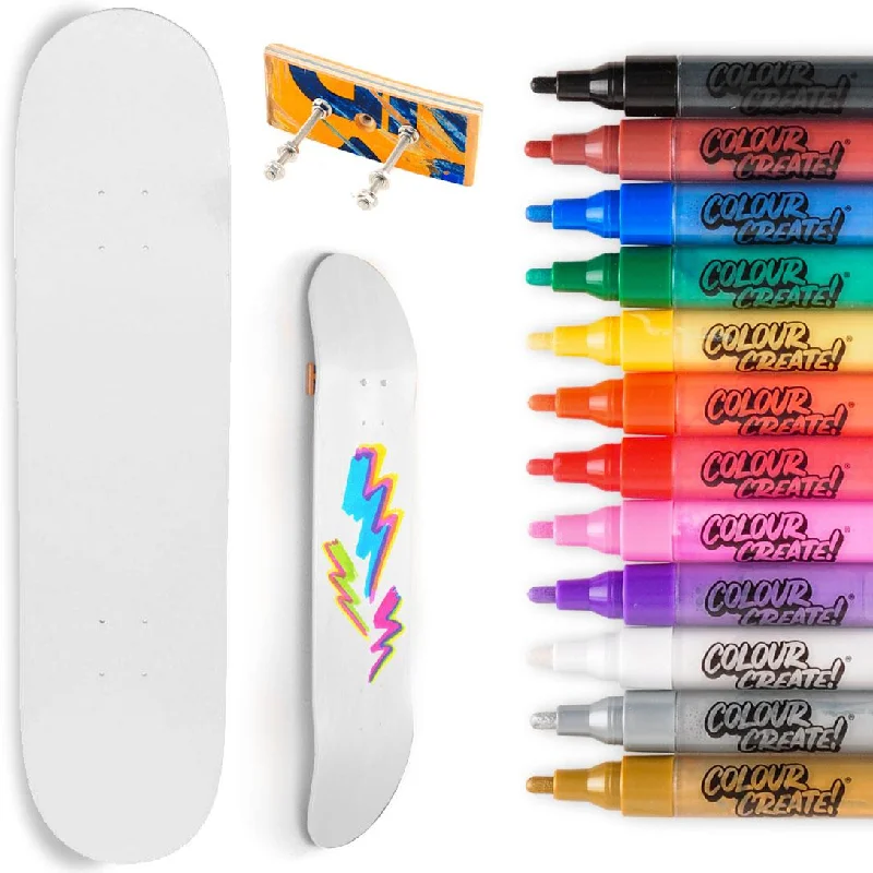 Matt White Deck + 12 Medium Tip Pen Pack