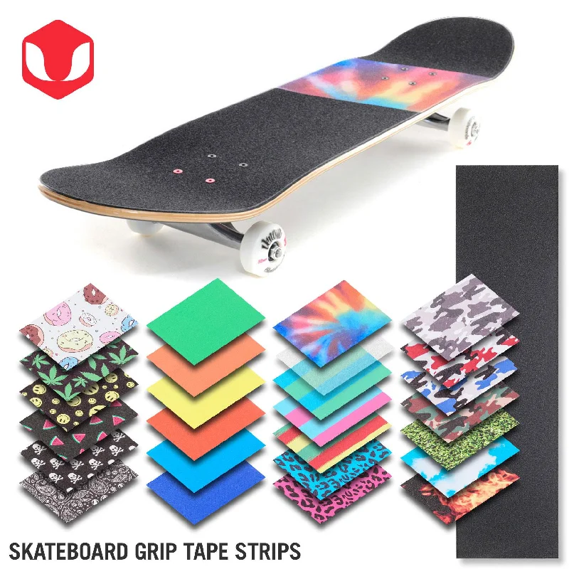 Skateboard Grip Tape for Pro-Level Performance-Venom Skateboards Grip Tape Strip With Full Sheet of Black Grip 33" x 9"