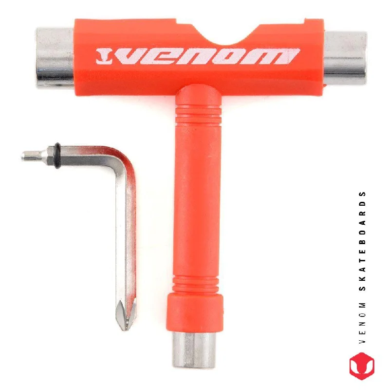 Skateboard Hardware for Precision Control in Parks-Venom Skateboards T Tool - Red