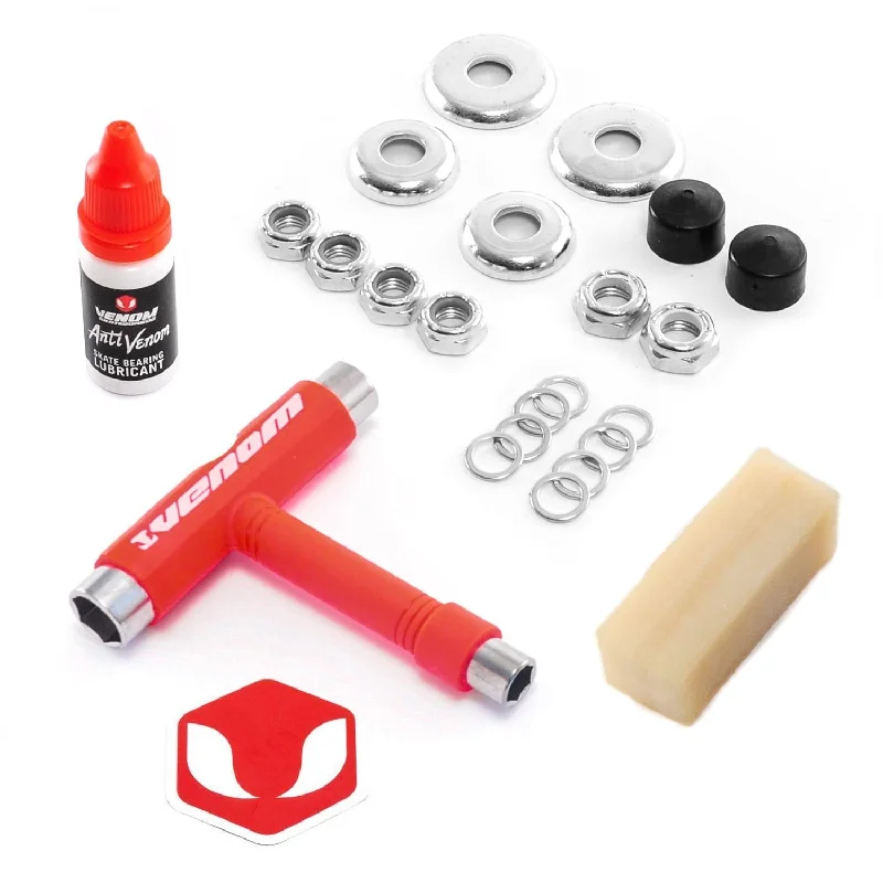 Skateboard Hardware for Low-Profile Deck Mounting-Venom Ultimate Skateboard Maintenance Rebuild Kit Gift Pack