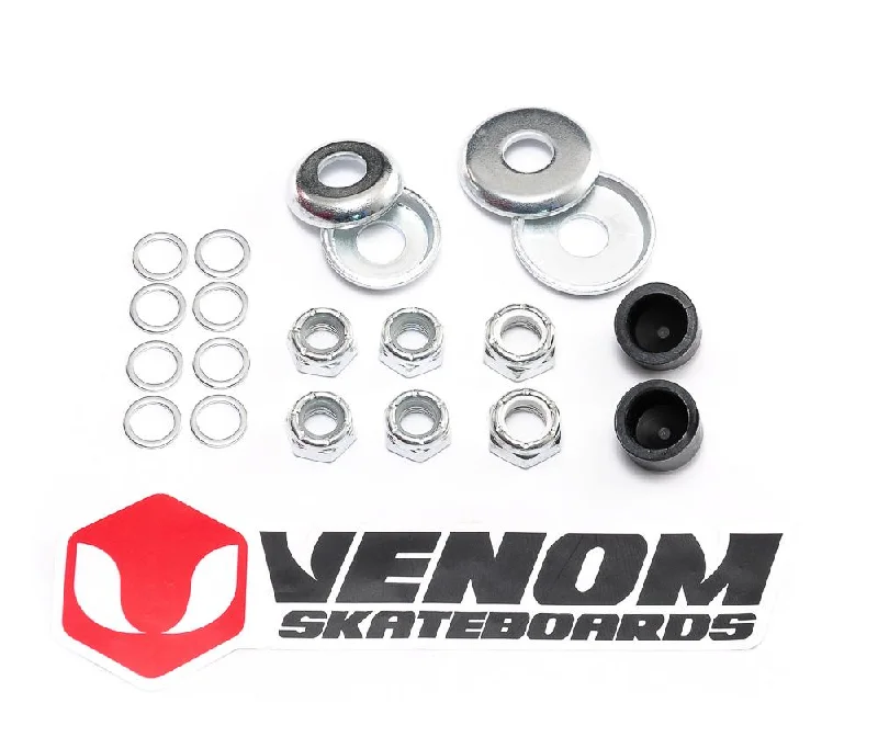 Skateboard Hardware with Anti-Loosening Features-Venom Universal Truck Rebuild Kit - Silver