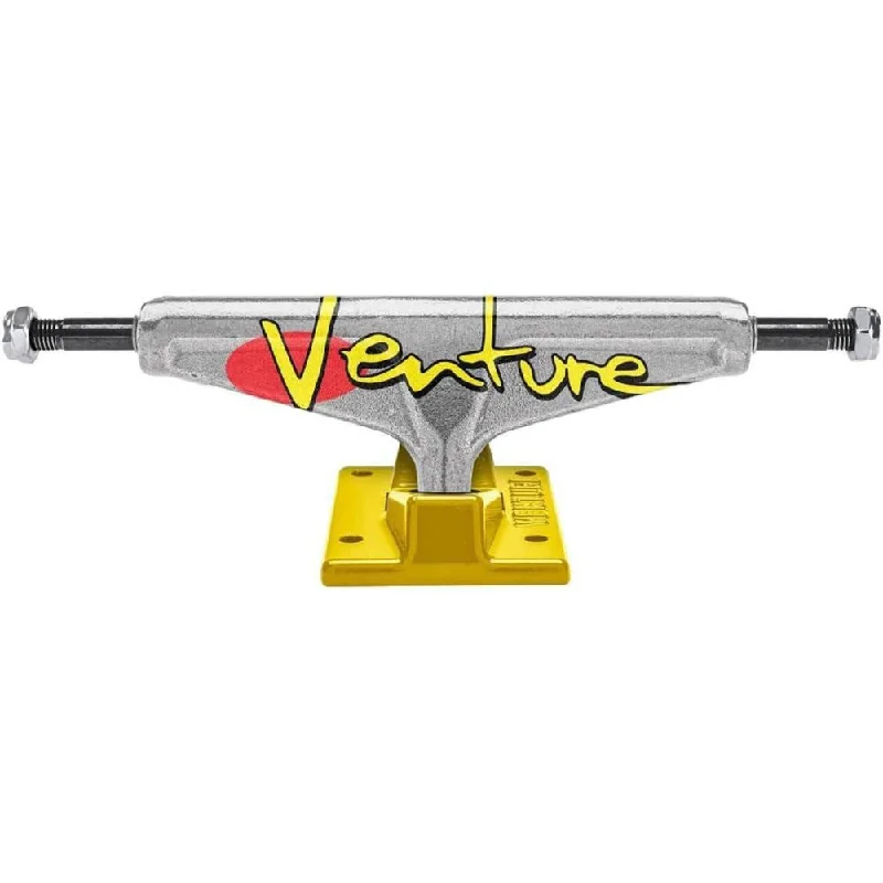 Skateboard Trucks with Ultra-Strong Axles-Venture 5.0 Skateboard Trucks 92 Full Bleed Team Polished / Yellow - 5.0"