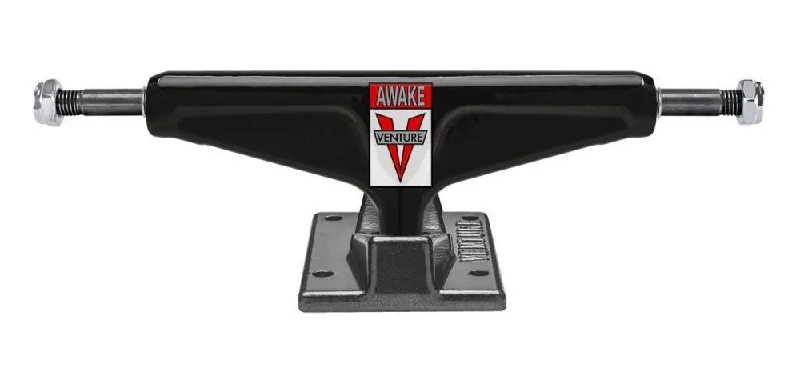 Skateboard Trucks with High-End Bushings for Control-Venture 5.2 Skateboard Trucks Awake Team HI Black / Black Chrome - 5.2"