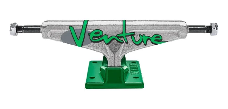 Skateboard Trucks with Adjustable Height-Venture 5.6 Skateboard Trucks 92 Full Bleed Team Edition Polished / Green - 5.6"