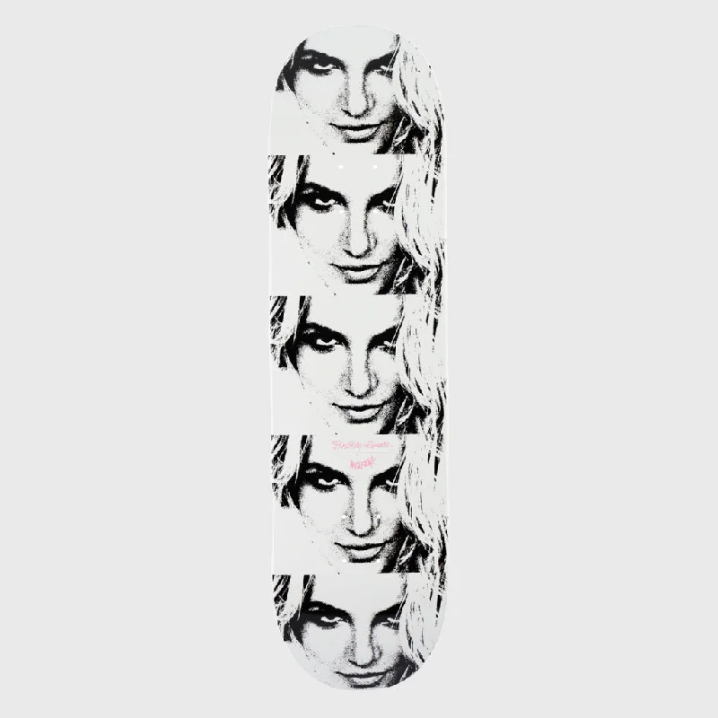 Skateboard Deck with Colorful Stain-Welcome Skateboards - 8.5" Britney Spears Till The World Ends Skateboard Deck - White Dip