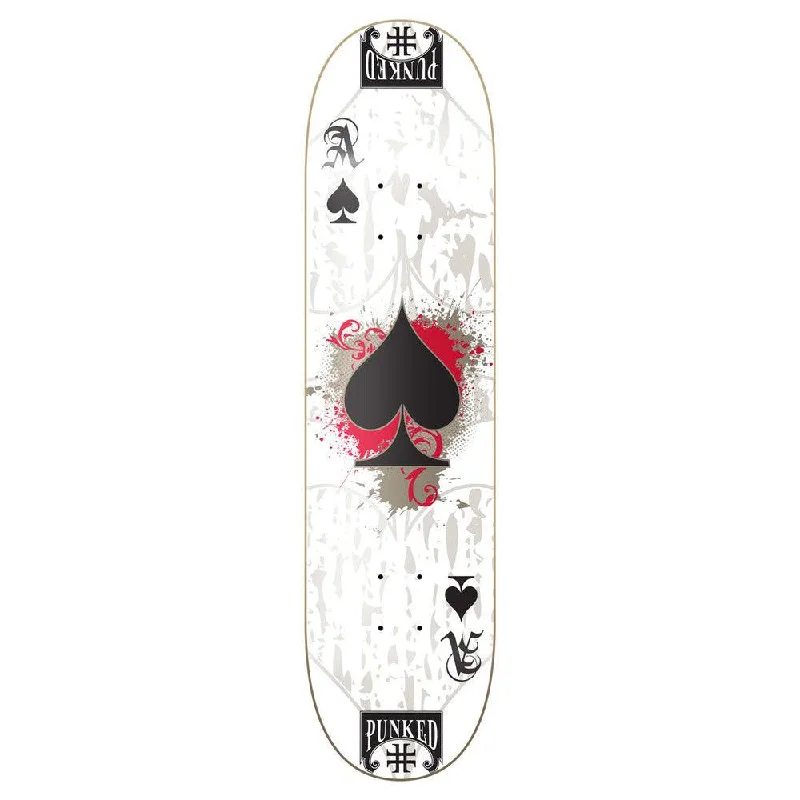 Custom Skateboard Deck with Graphic-Yocaher Graphic Skateboard Deck - Ace White