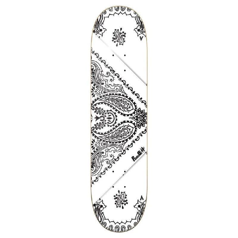 Skateboard Deck with Smooth, Stable Ride-Yocaher Graphic Skateboard Deck - Bandana White